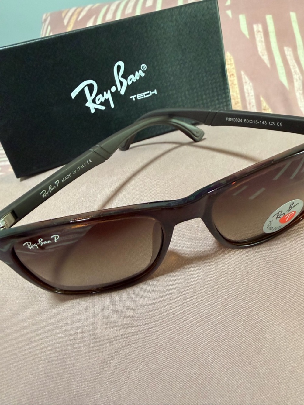 Polarized Brown Rectangular Sunglasses